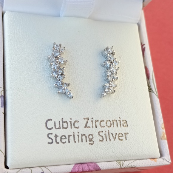 Rachel Ashwell 925 cubic zirconia Earrings sterling silver women’s jewelry NEW - Picture 3 of 8